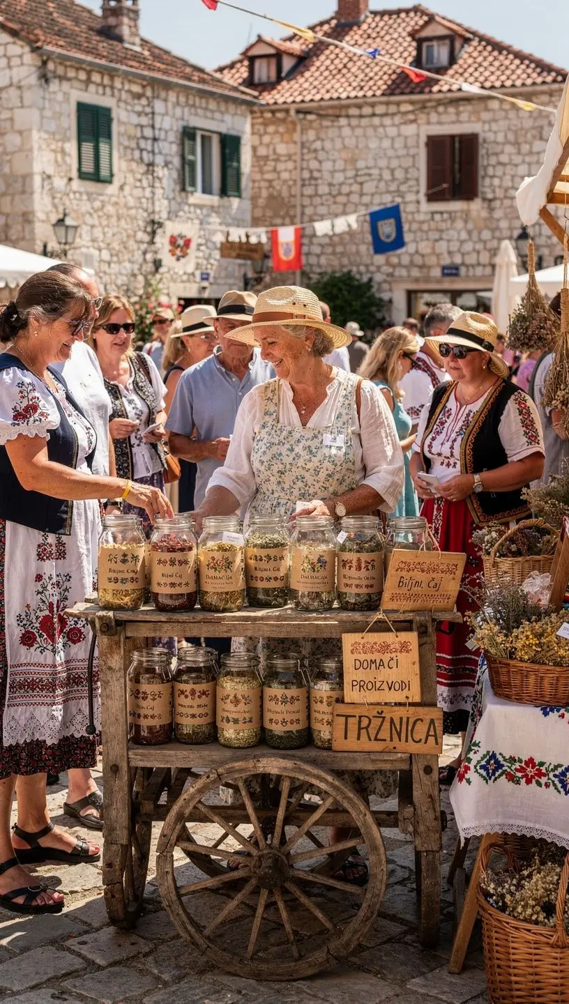 Ručna izrada čajnog seta s motivima hrvatske baštine.